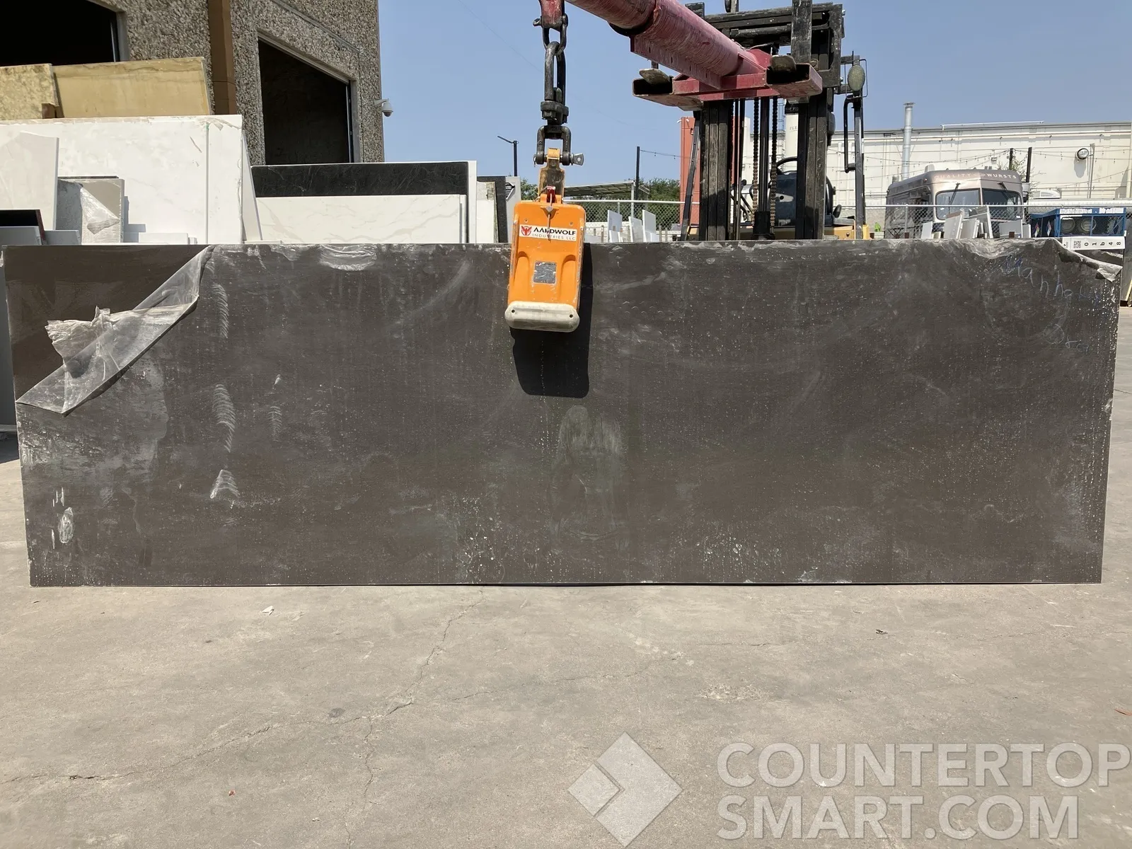 Full image of Q Quartz Manhattan Gray Quartz countertop slab