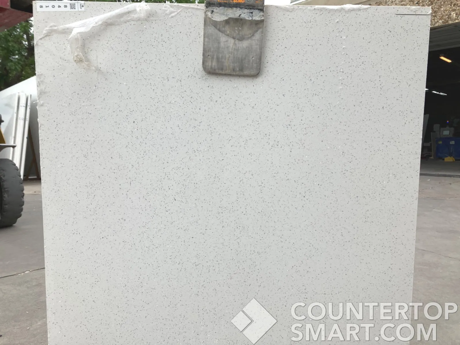 Full image of Q Quartz Sparkling White Quartz countertop slab