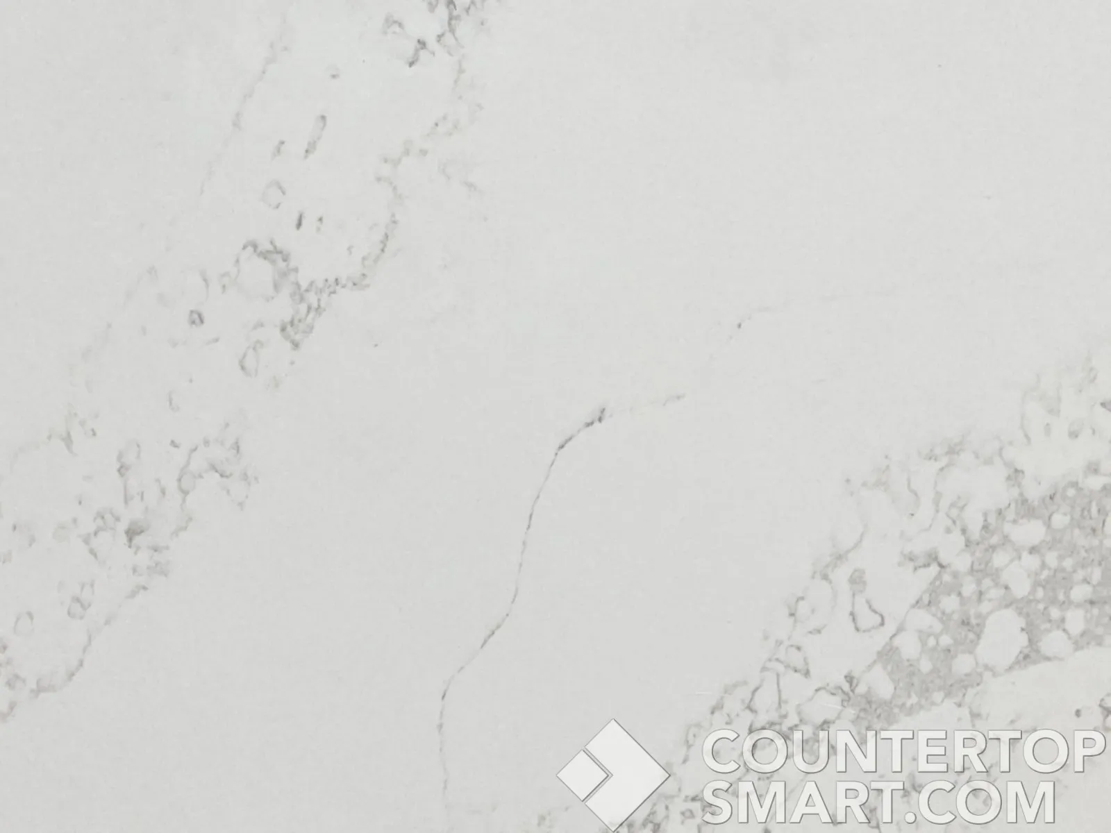 Closeup image of AmeriQuartz Statuario Cd Quartz countertop slab
