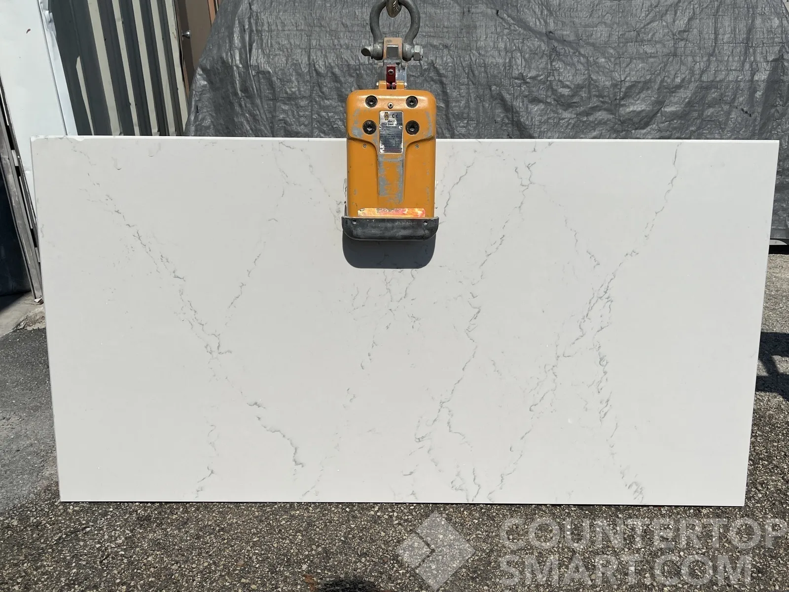 Full image of Cambria Beckington White Quartz countertop slab