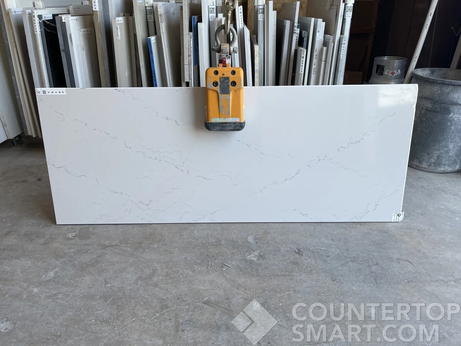 Full image of Cambria Beckington White Quartz countertop slab