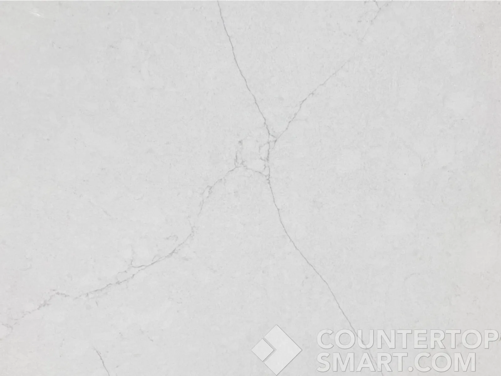 Closeup image of Daltile Valor White White Quartz countertop slab