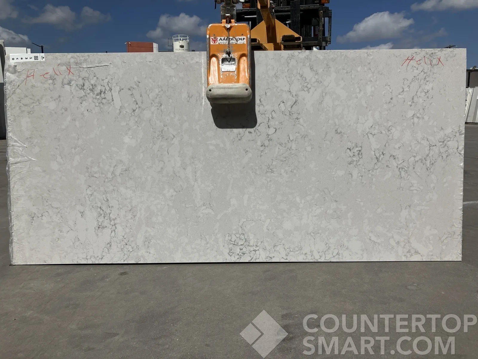Full image of Silestone Helix White Quartz countertop slab