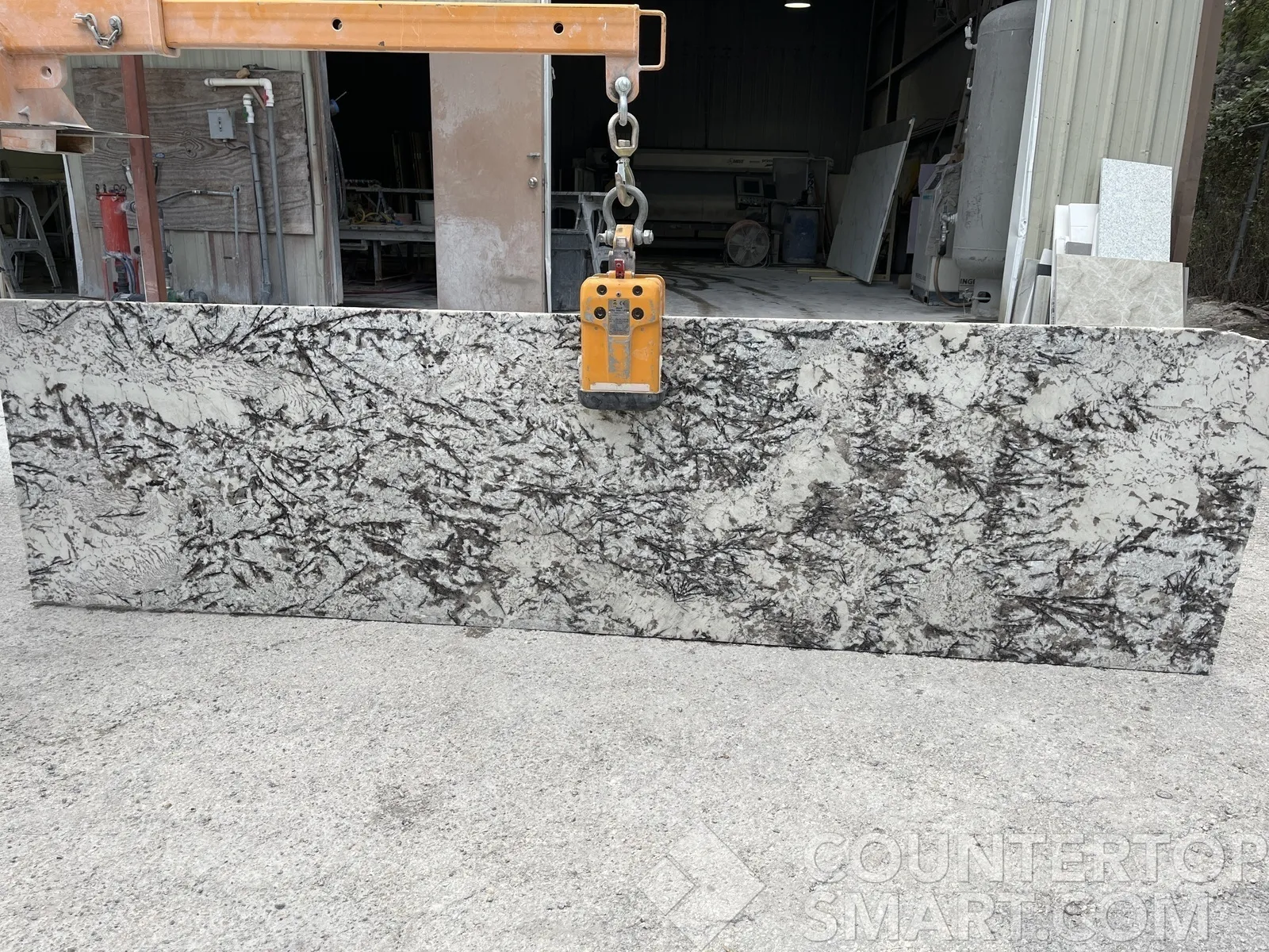 Full image of White Orion White Granite countertop slab