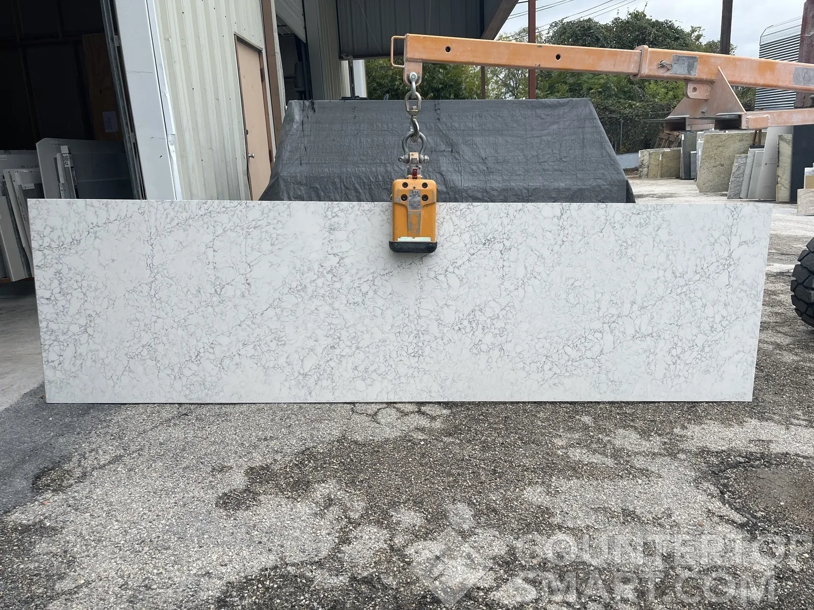Full image of MetroQuartz Olympus White Quartz countertop slab