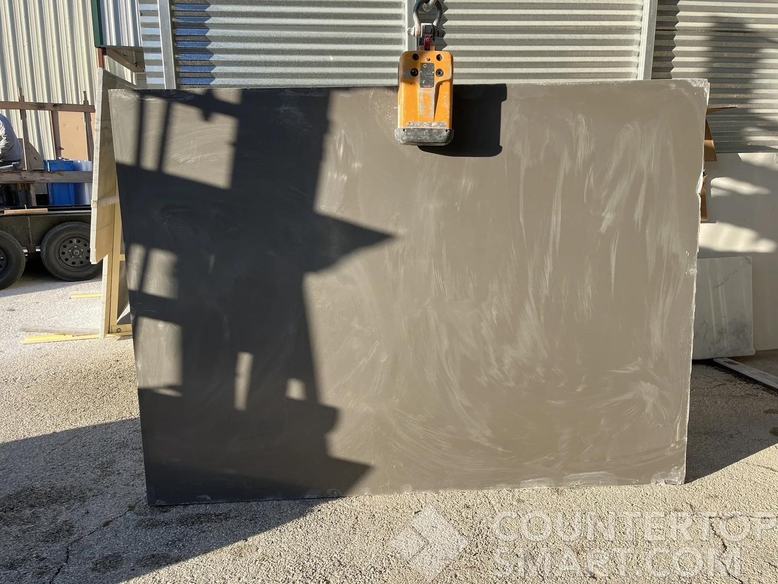 Full image of Q Quartz Mystic Gray Quartz countertop slab