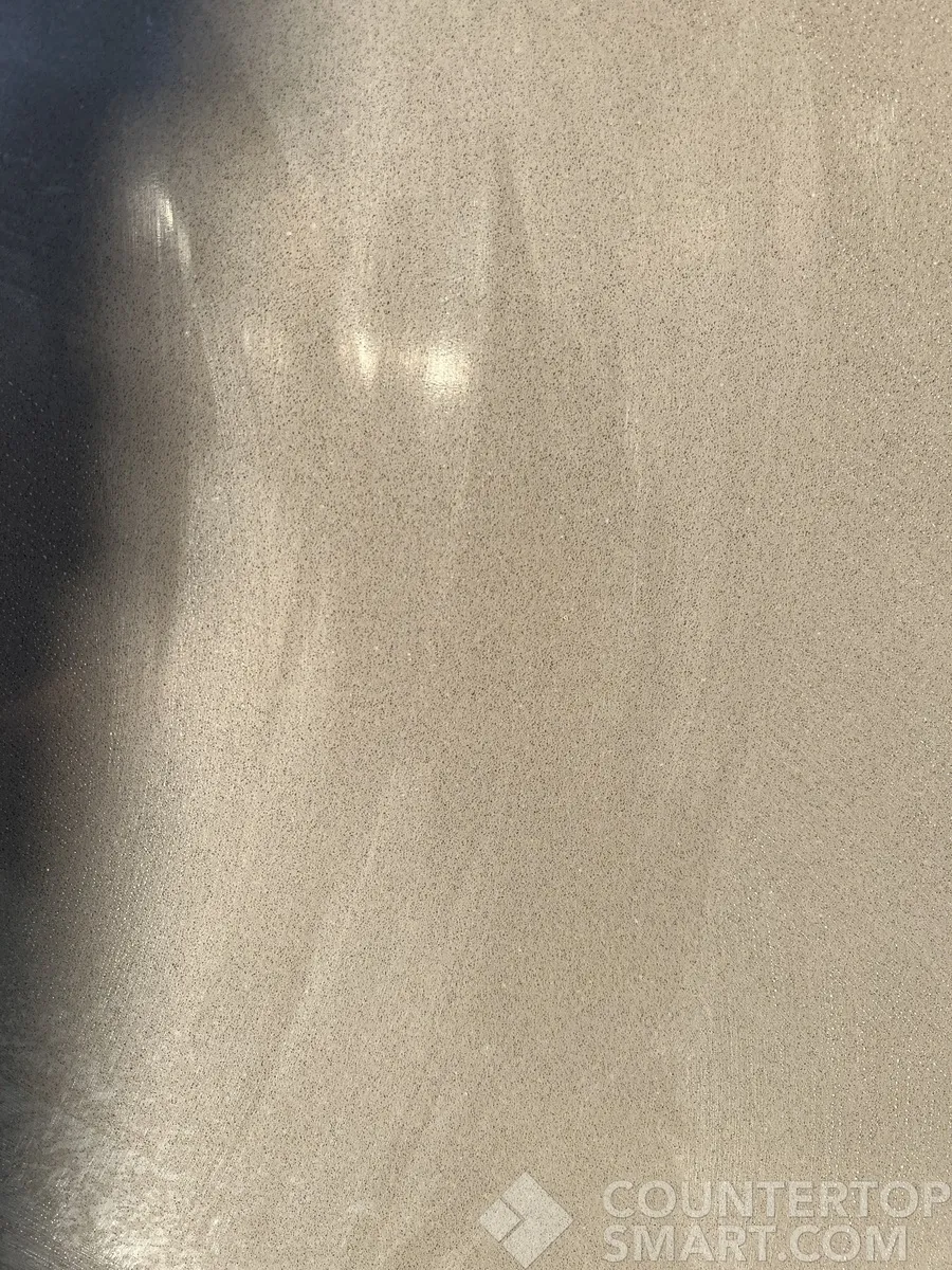 Closeup image of Q Quartz Mystic Gray Quartz countertop slab
