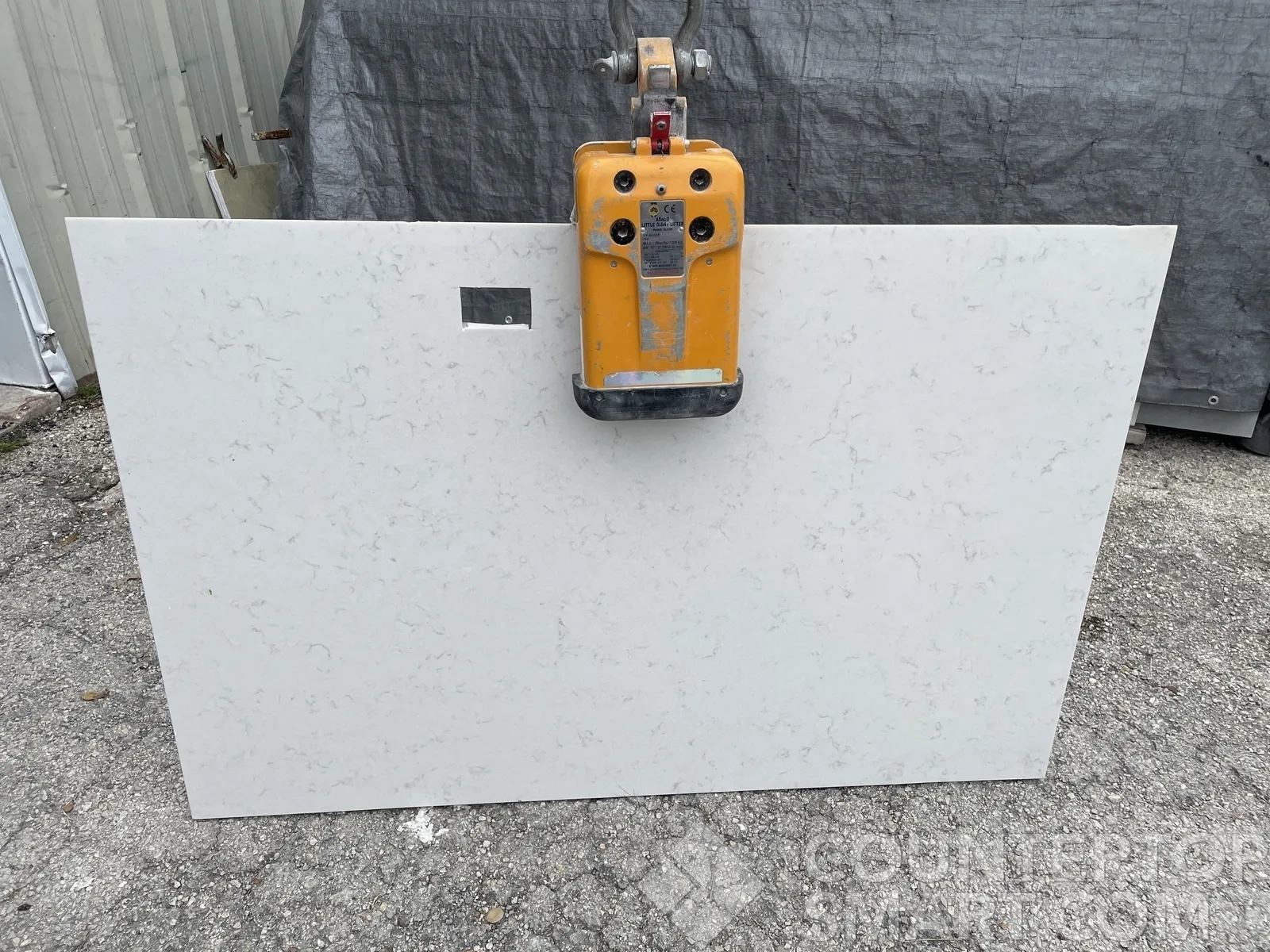 Full image of Silestone Lagoon White Quartz countertop slab