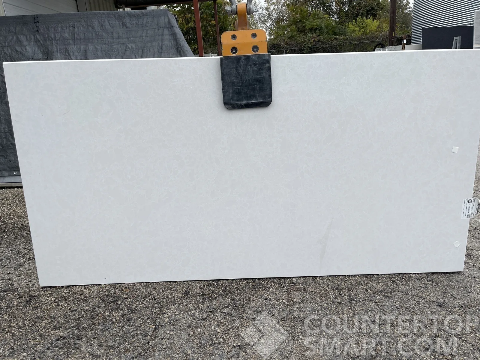 Full image of Cambria Newport White Quartz countertop slab