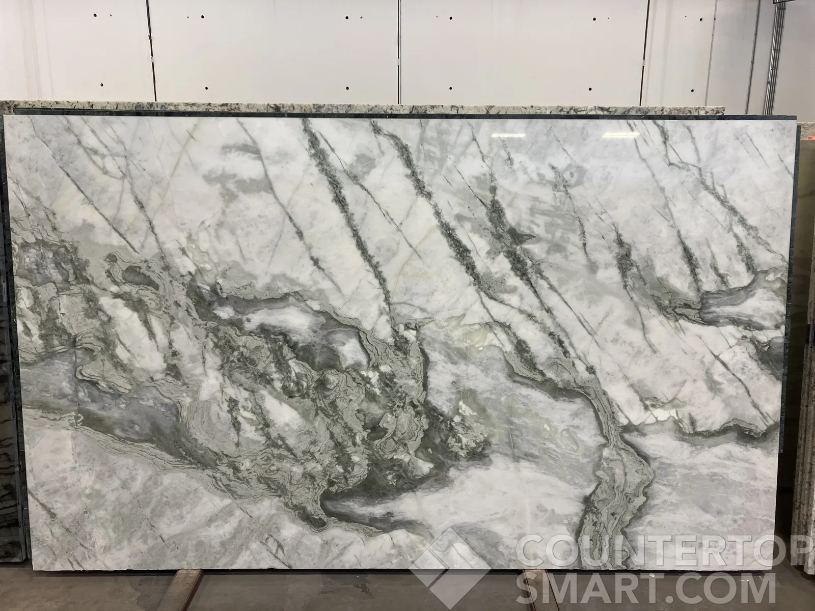Full image of Ice Onyx White Marble countertop slab