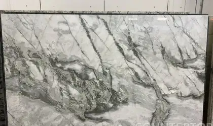 Full image of Ice Onyx White Marble countertop slab
