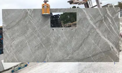 Full image of Vitoria Lux Grey Quartzite countertop slab