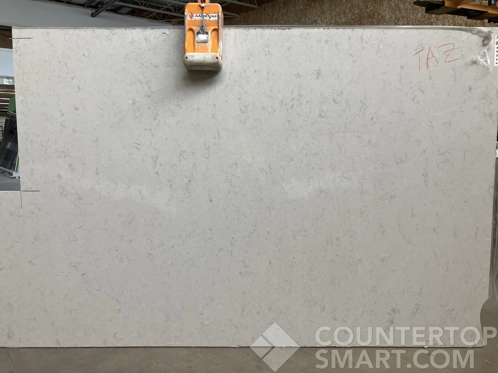 Full image of Q Quartz Mara Blanca Quartz countertop slab