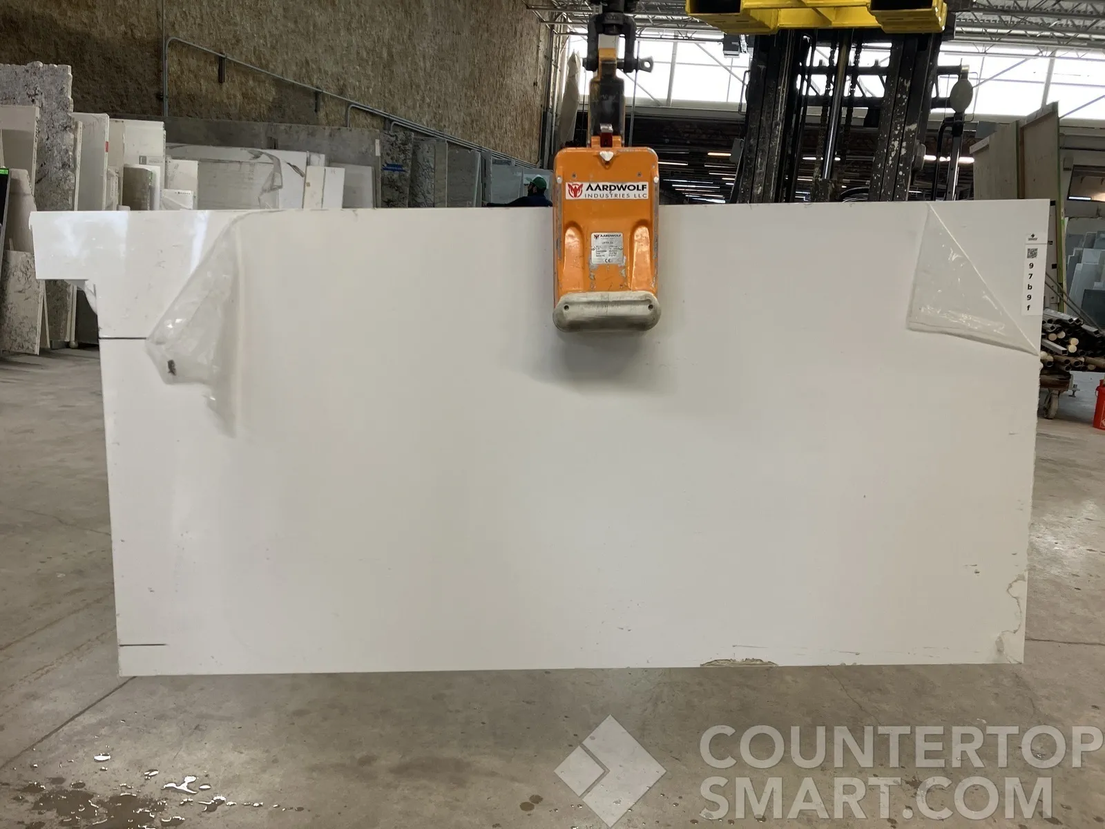 Full image of Q Quartz Arctic White Quartz countertop slab