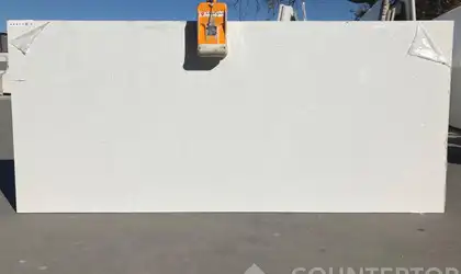 Full image of Q Quartz Sparkling White Quartz countertop slab
