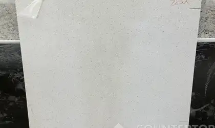 Full image of Q Quartz Sparkling White Quartz countertop slab