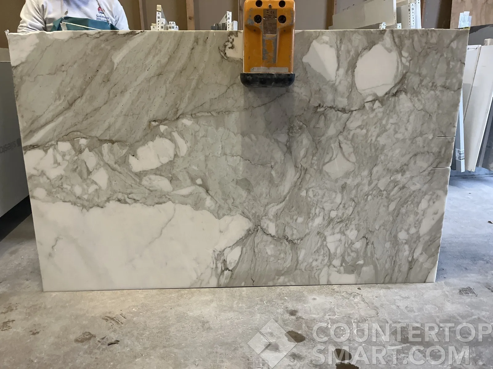 Full image of Calacatta Gold Marble countertop slab