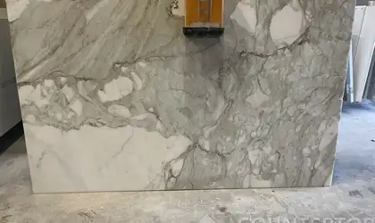 Full image of Calacatta Gold Marble countertop slab