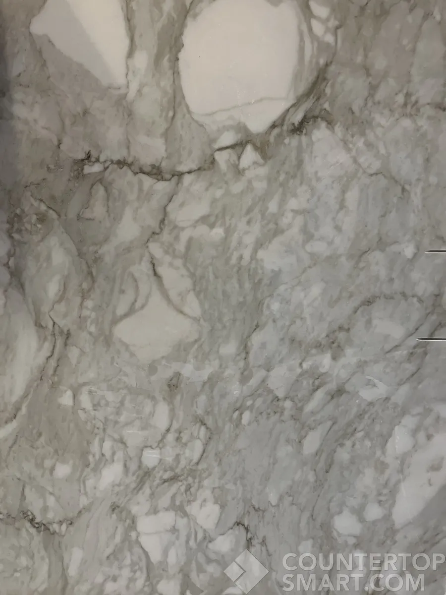 Closeup image of Calacatta Gold Marble countertop slab