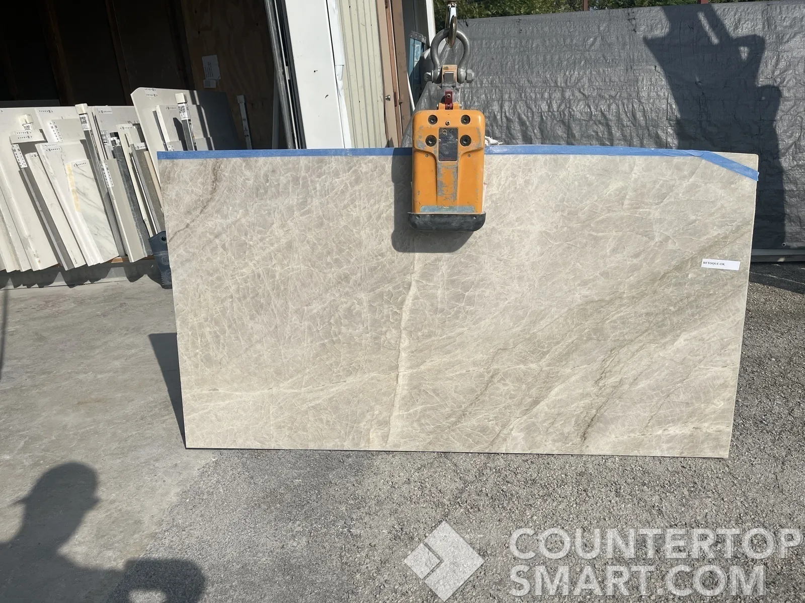 Full image of Taj Mahal Grey Quartzite countertop slab