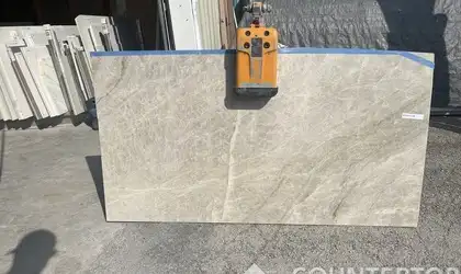 Full image of Taj Mahal Grey Quartzite countertop slab
