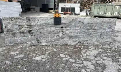 Full image of Blue Dunes Grey Granite countertop slab