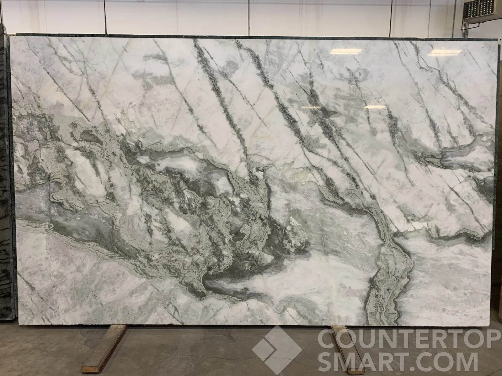 Full image of Ice Onyx White Marble countertop slab