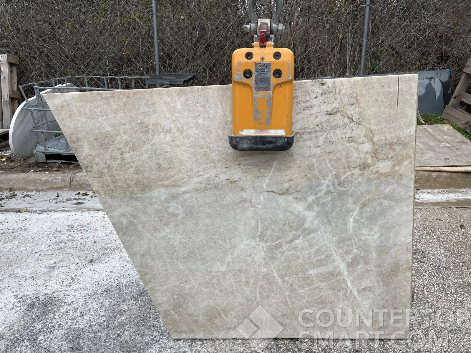 Full image of Taj Mahal Grey Quartzite countertop slab