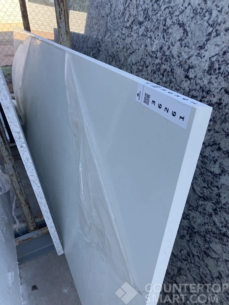 Full image of Silestone Ariel White Quartz countertop slab