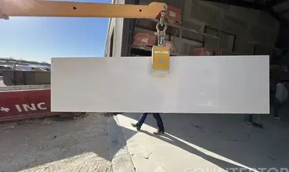 Full image of Silestone Iconic White Quartz countertop slab