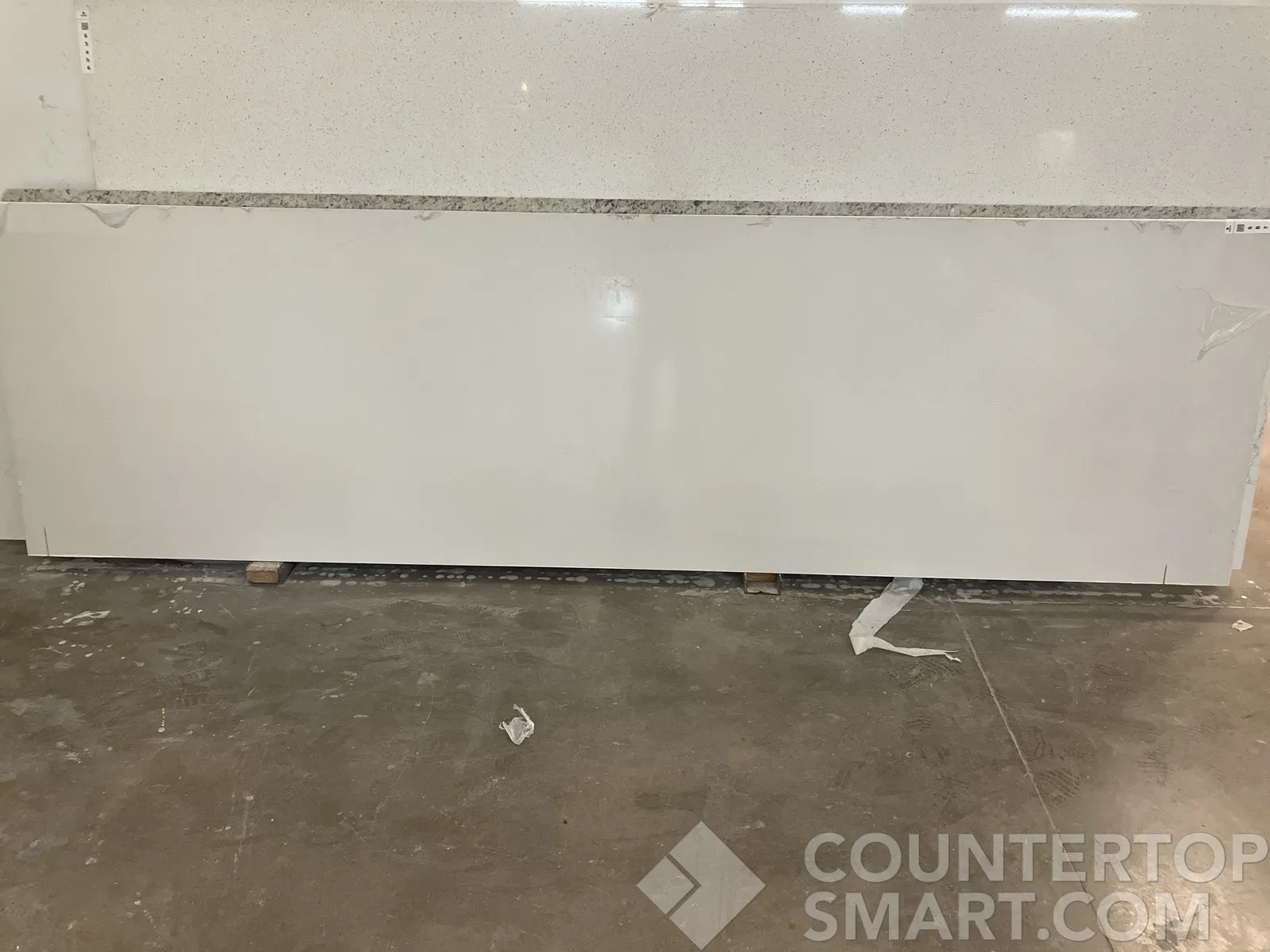 Full image of Stratus Quartz White Dove White Quartz countertop slab