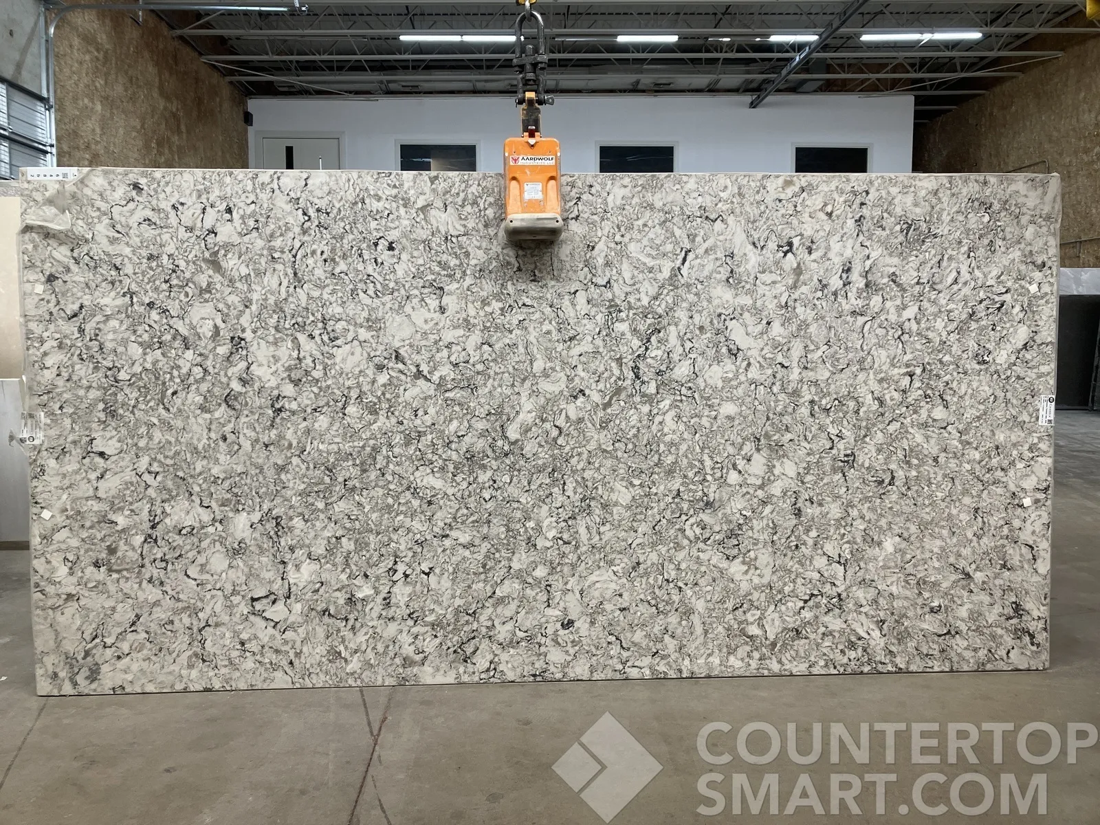 Full image of Cambria Bellingham Grey Quartz countertop slab