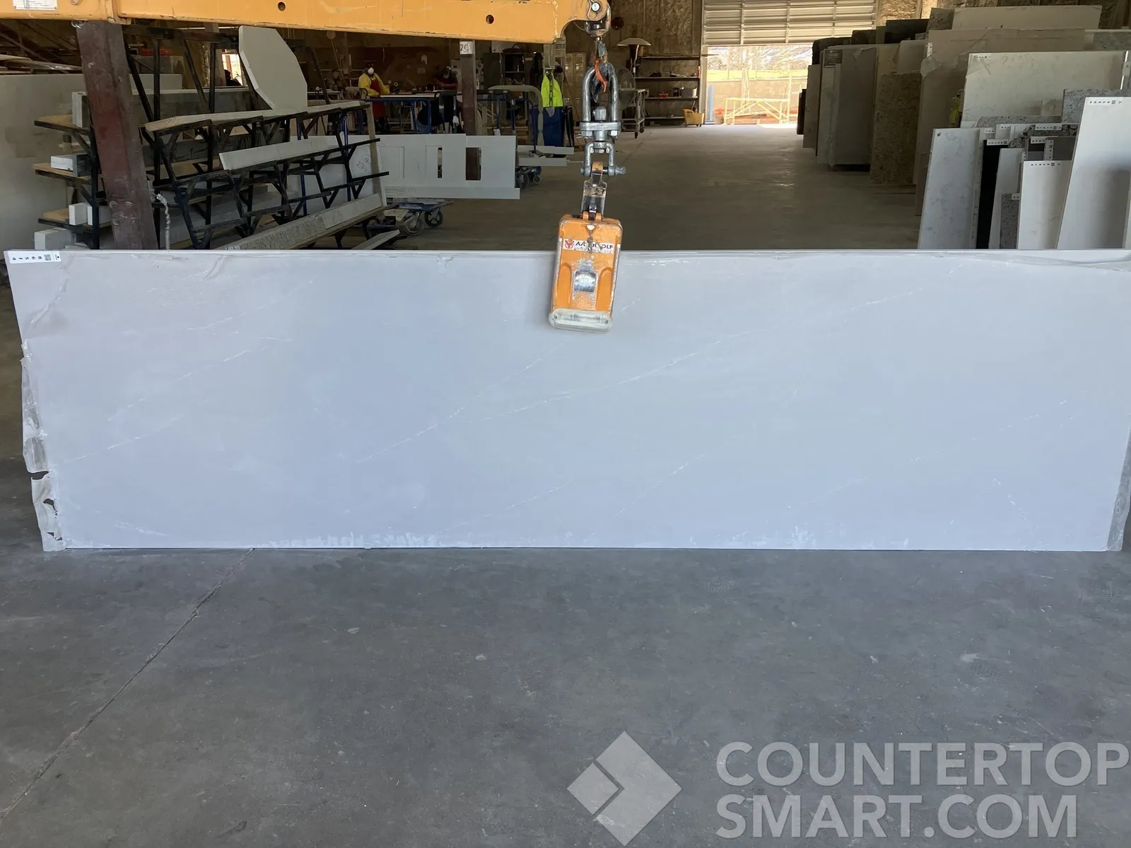 Full image of Q Quartz Soapstone Mist Quartz countertop slab