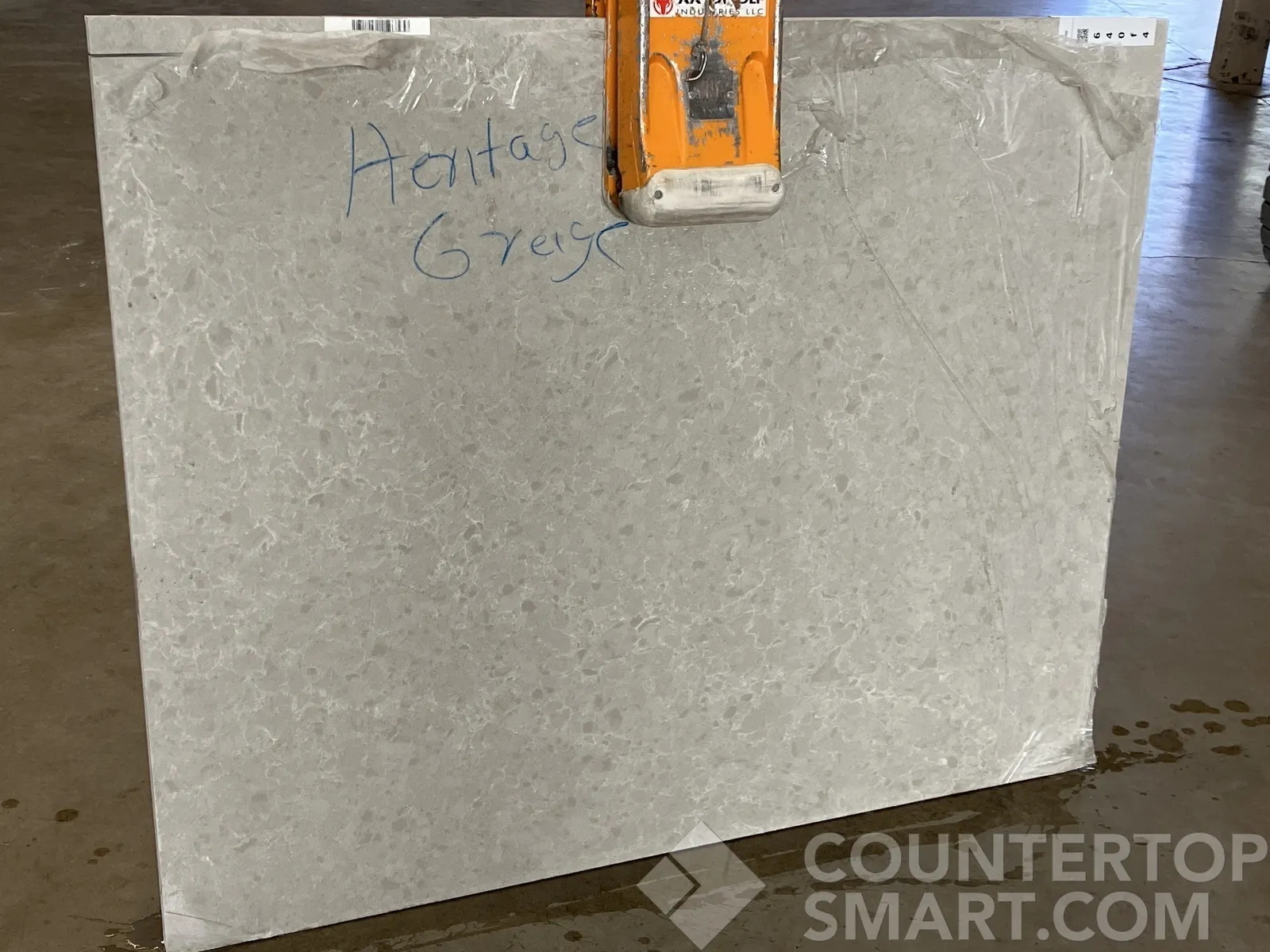 Full image of Daltile Heritage Greige Grey Quartz countertop slab