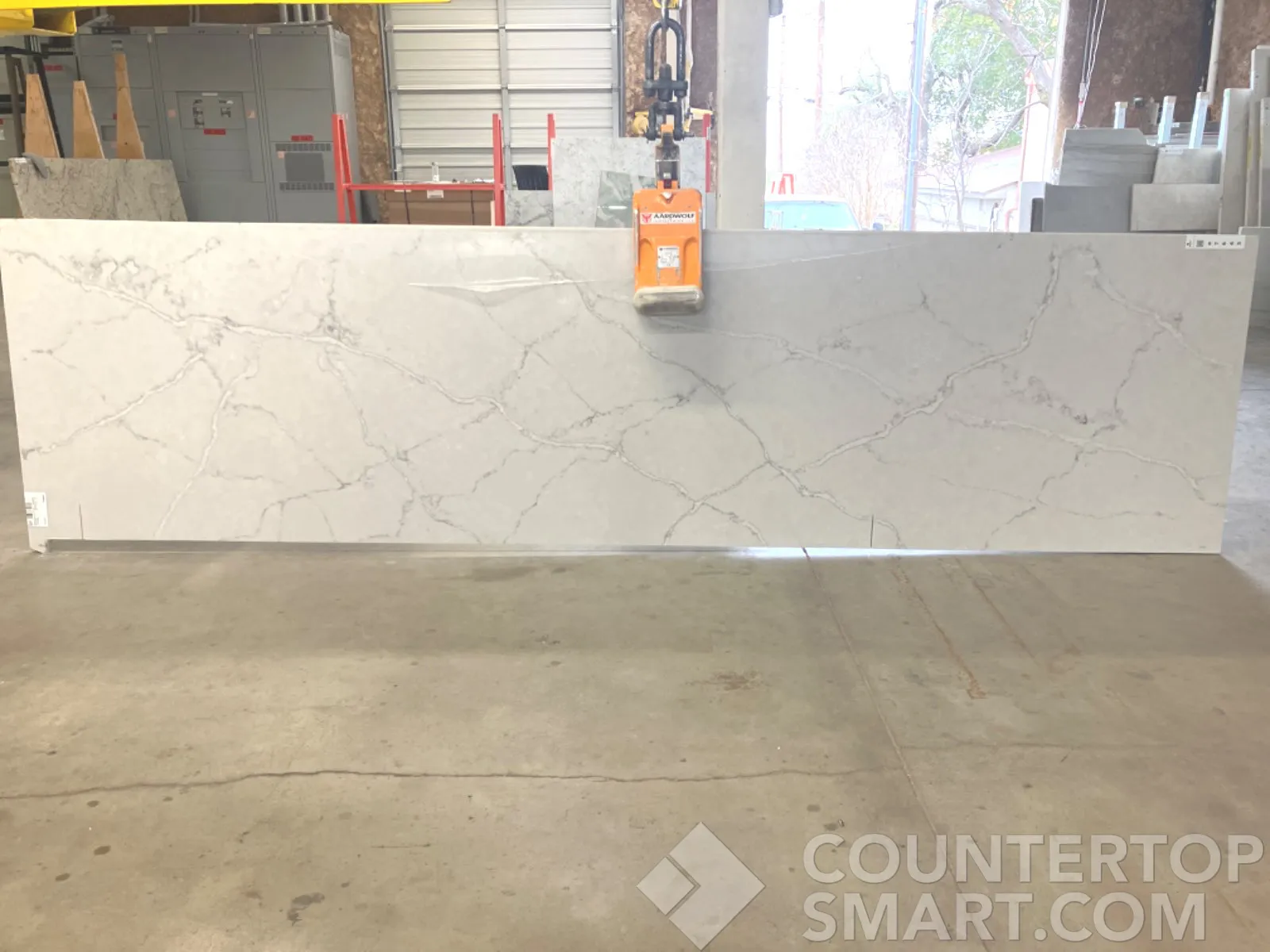 Full image of Silestone Victorian Silver Grey Quartz countertop slab