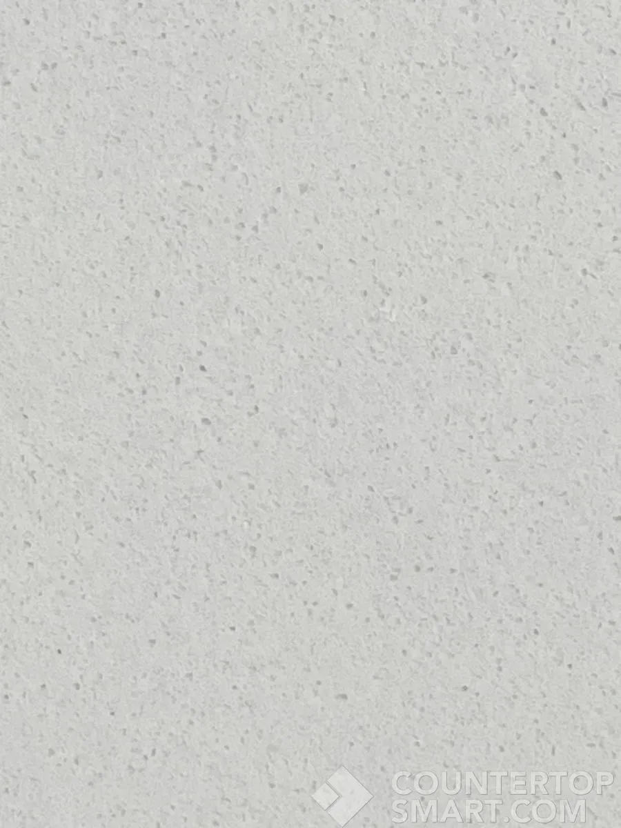 Closeup image of Stratus Quartz White Dove White Quartz countertop slab