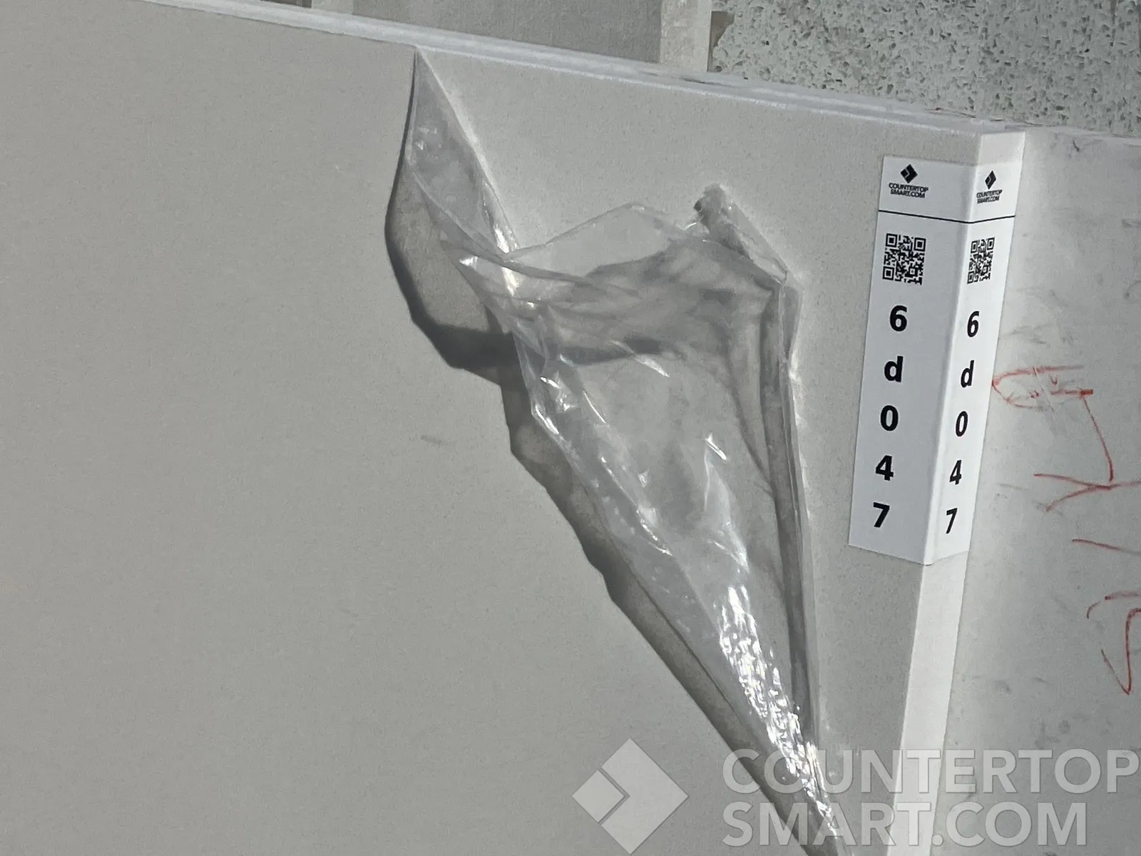 Full image of Stratus Quartz White Dove White Quartz countertop slab