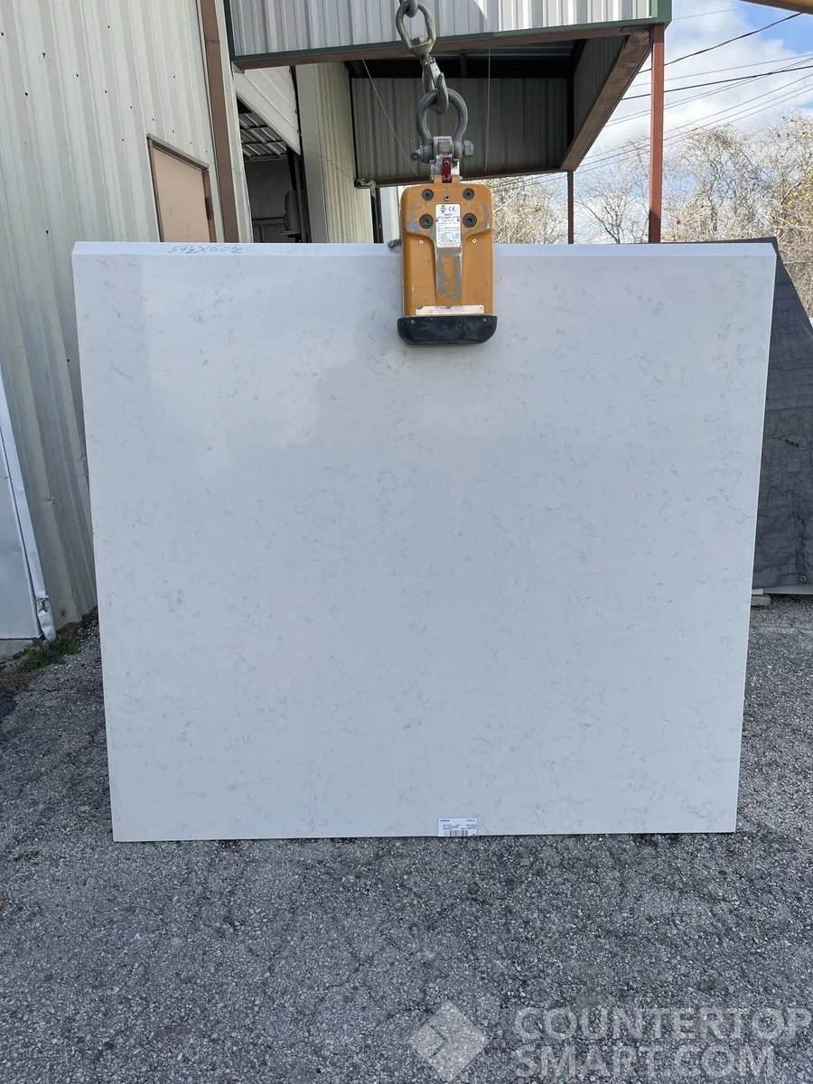 Full image of Silestone Lagoon White Quartz countertop slab