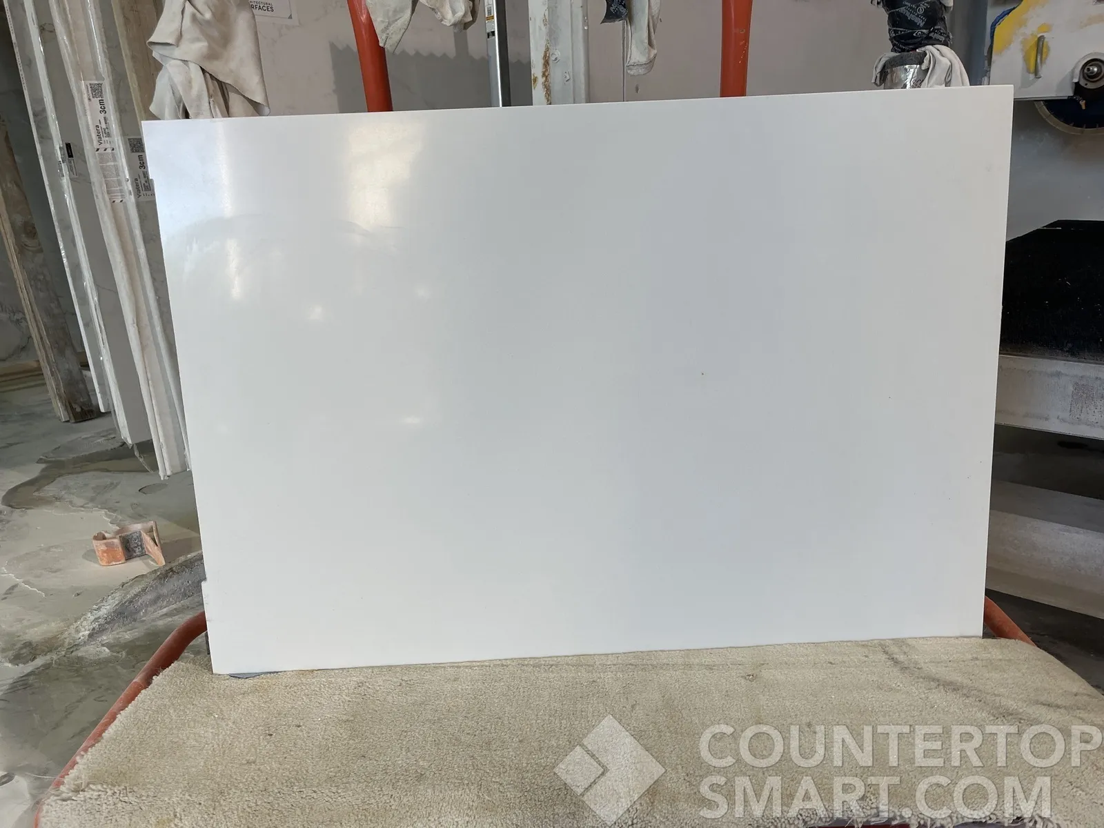 Full image of Silestone Miami White White Quartz countertop slab