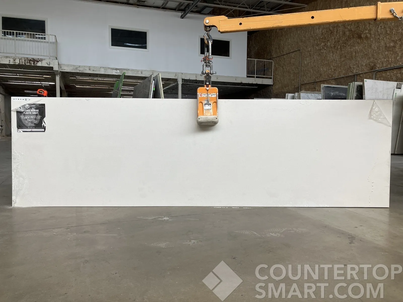 Full image of Q Quartz Frost White Quartz countertop slab