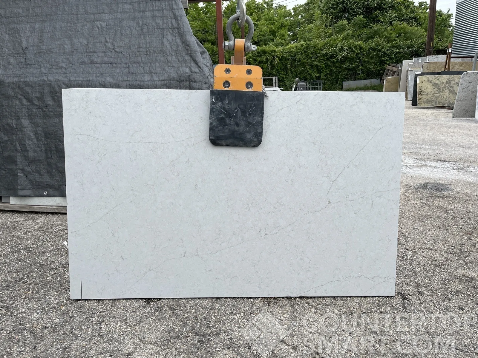 Full image of Daltile Freedom Calacatta Quartz countertop slab