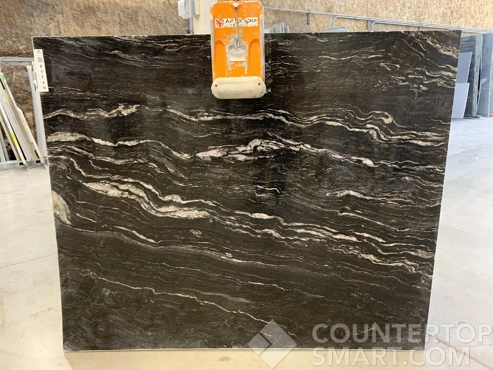 Full image of Titanium White Granite countertop slab