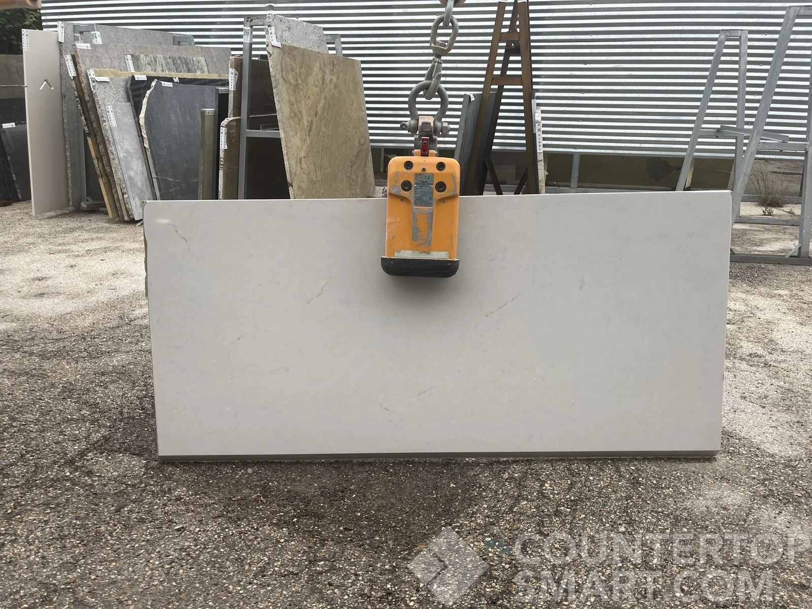 Full image of Caesarstone London Grey White Quartz countertop slab