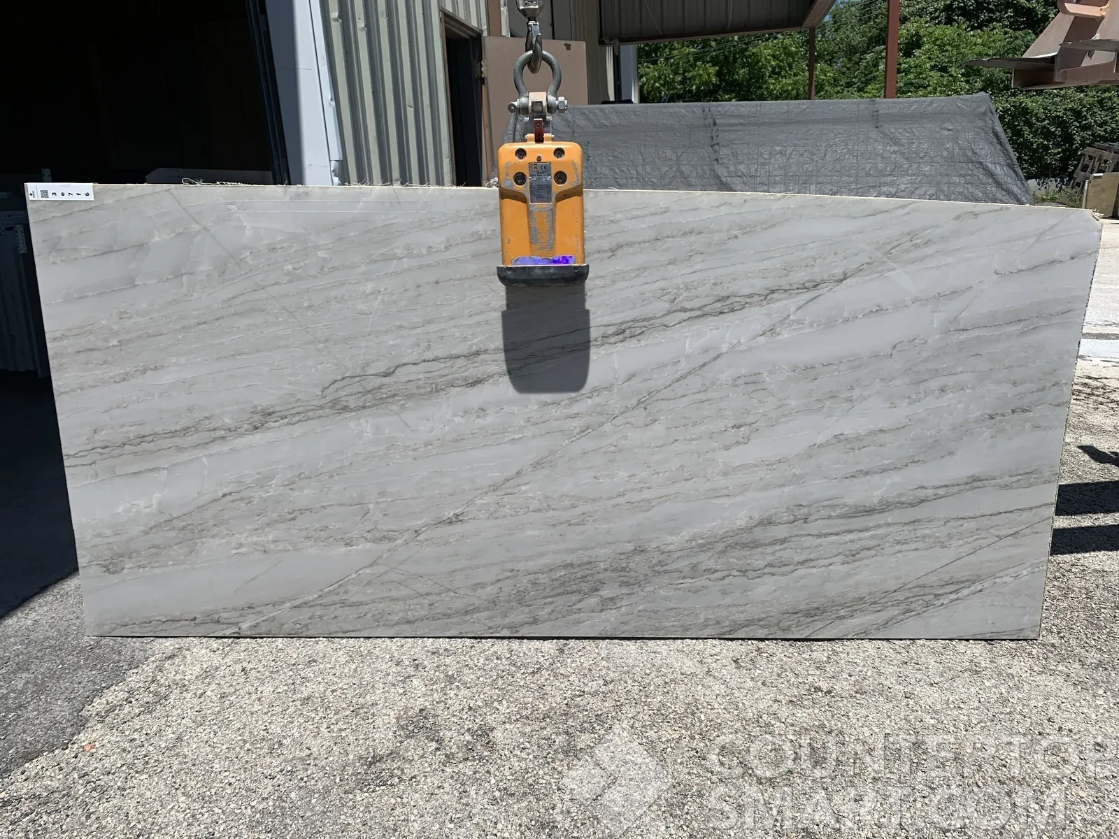 Full image of White Pearl Quartzite countertop slab