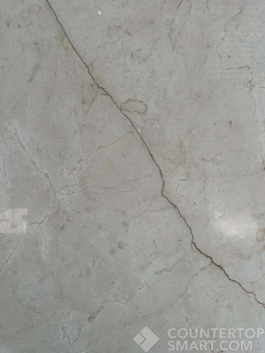 Closeup image of Crema Marfil Marble countertop slab