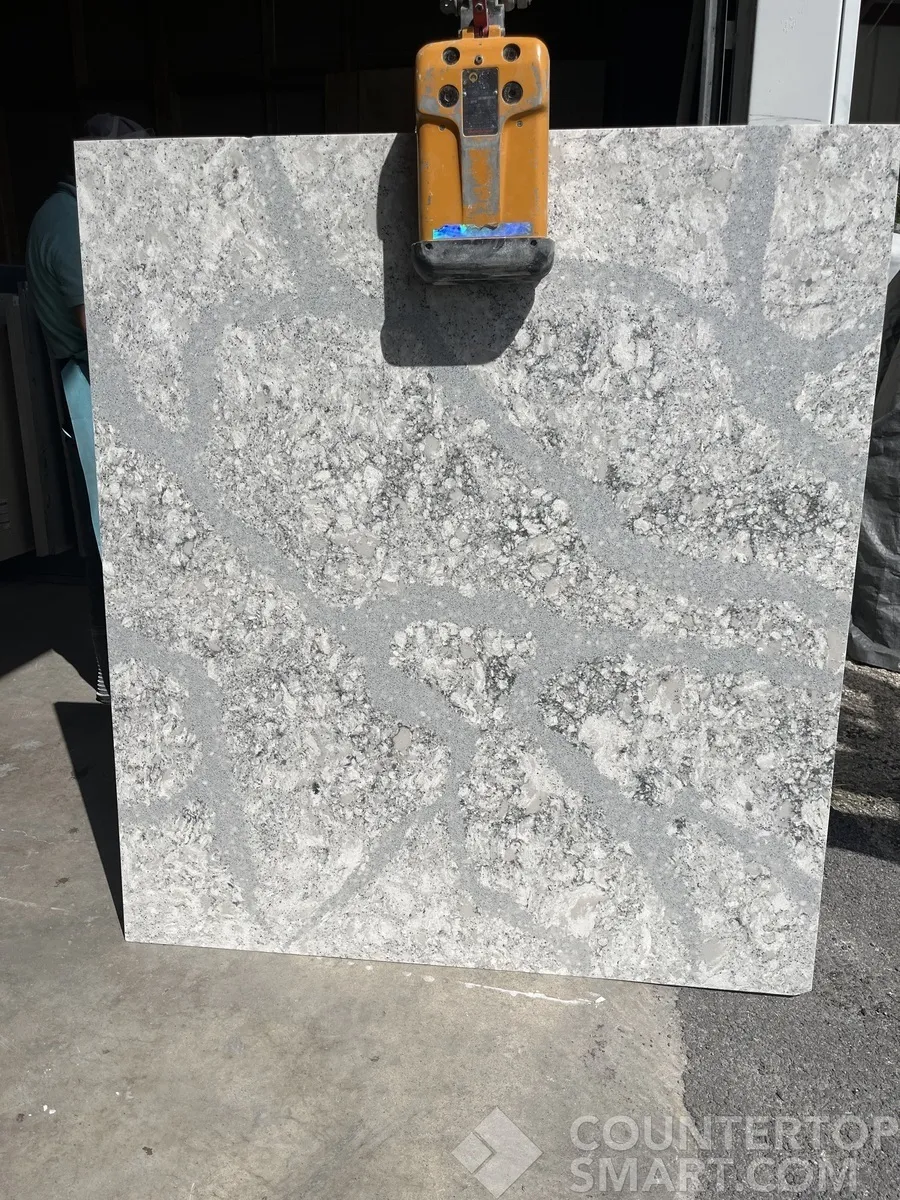 Full image of Cambria Summerhill White Quartz countertop slab