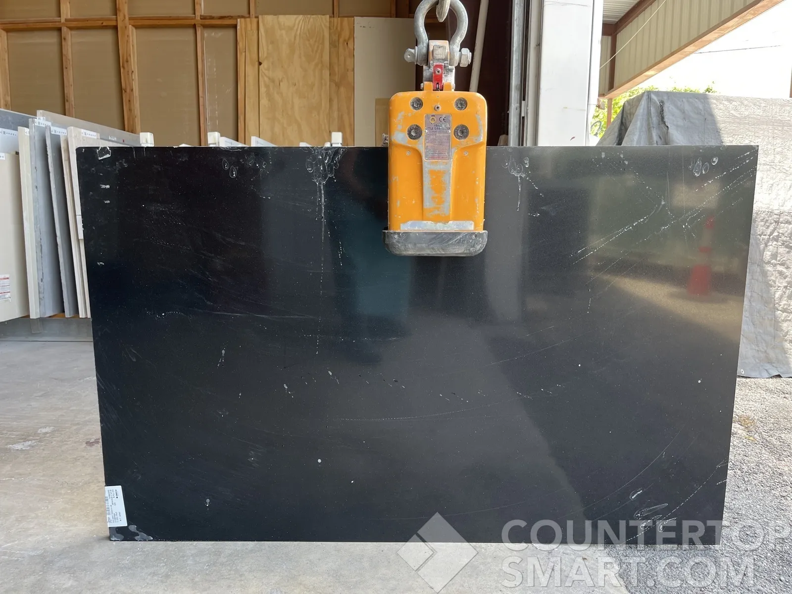 Full image of Night Tebas Black Granite countertop slab