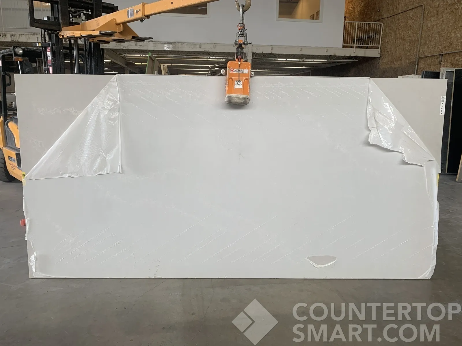 Full image of Caesarstone Alpine Mist Quartz countertop slab