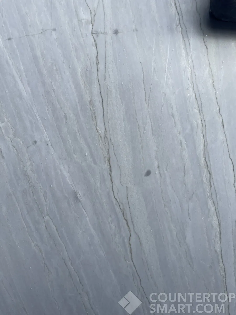Closeup image of Azzurra Grey Quartzite countertop slab