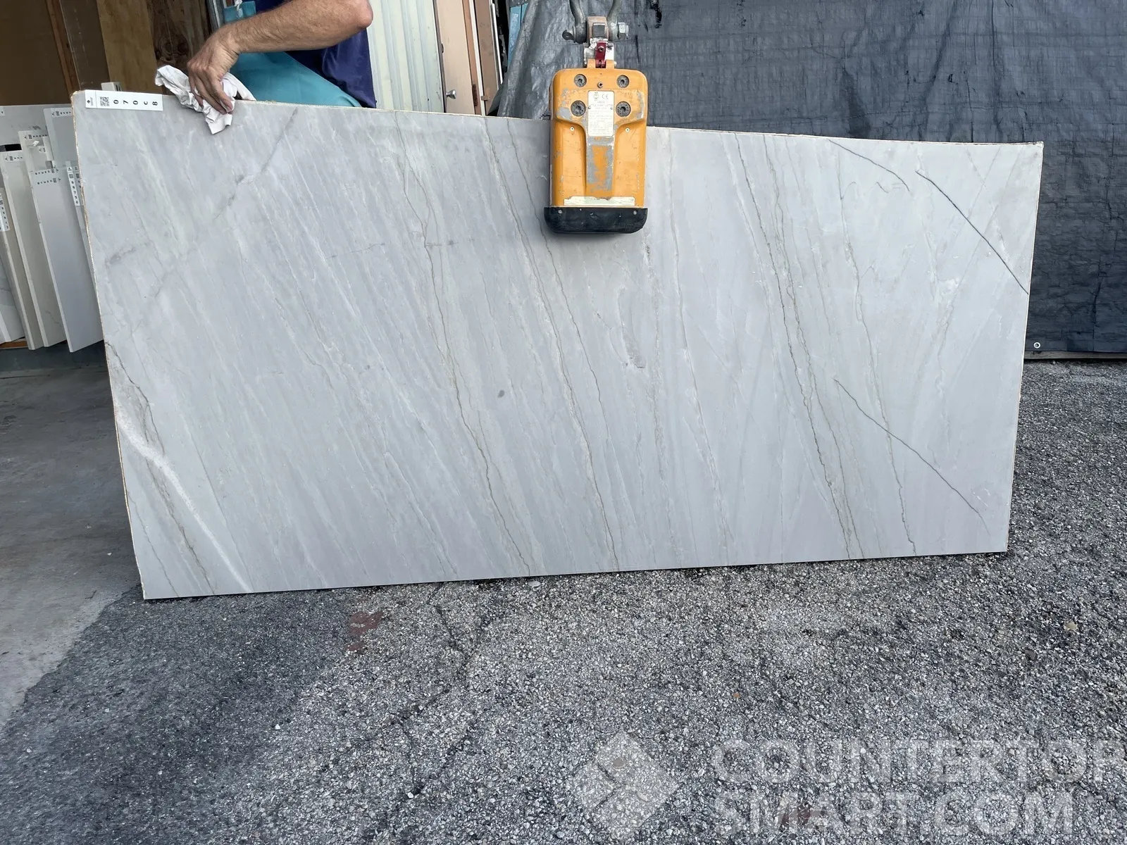Full image of Azzurra Grey Quartzite countertop slab